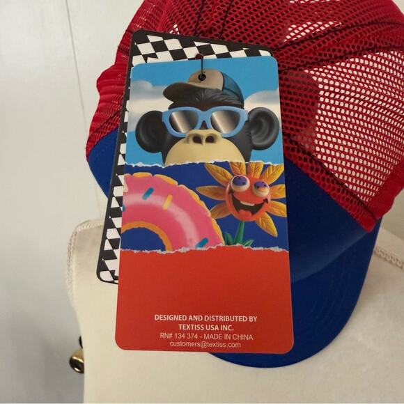 Bored Of Directors Red and Blue Trucker Hat with Graphic Patch OS NWT - Picture 2 of 6